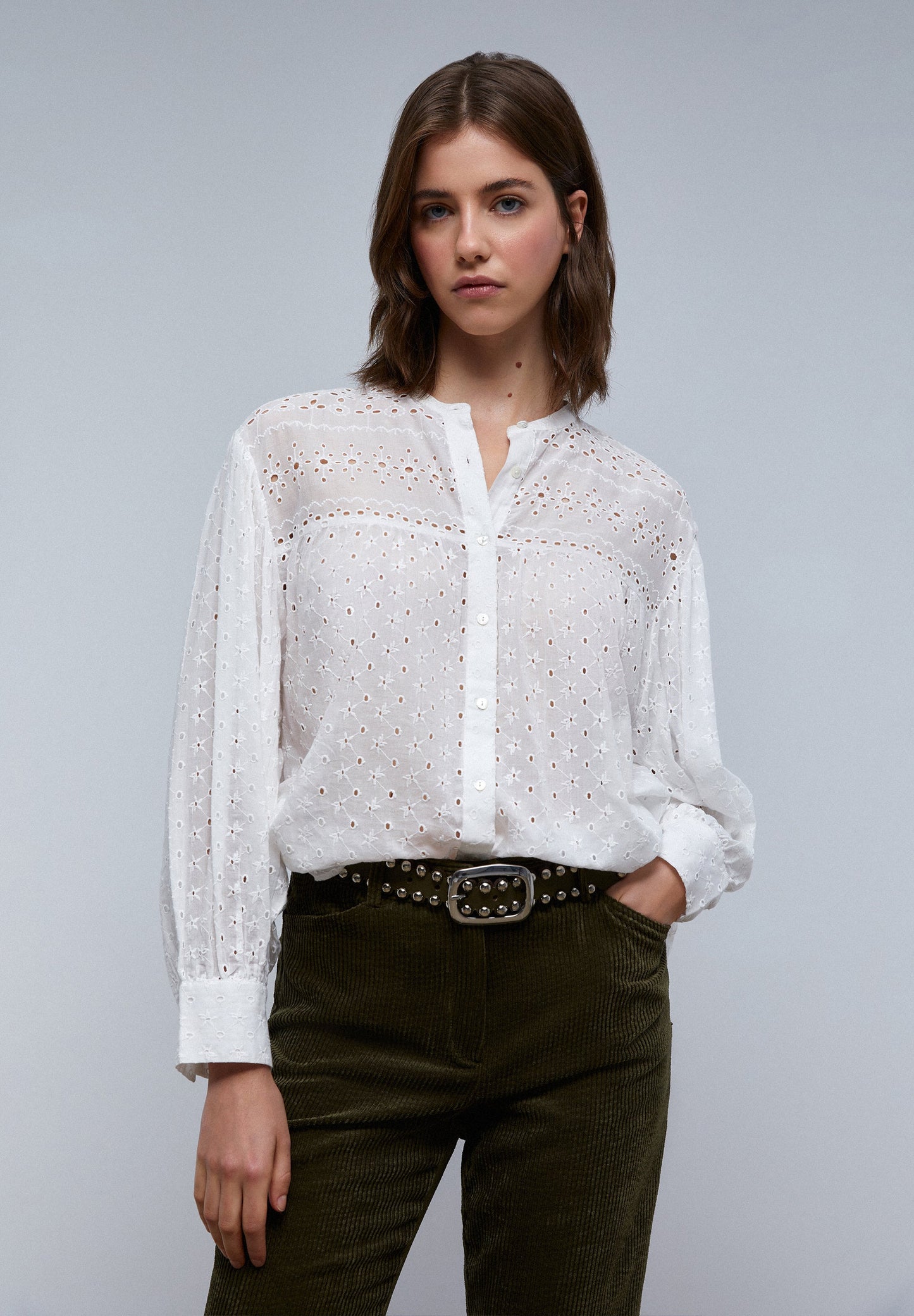 BLOUSE WITH SWISS EMBROIDERY