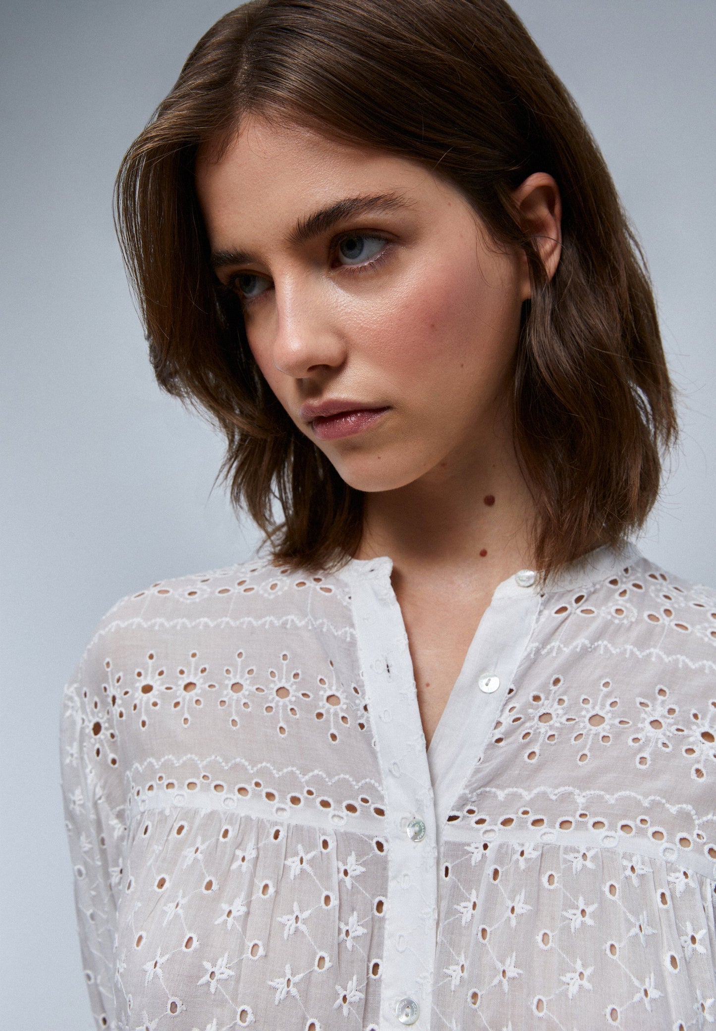 BLOUSE WITH SWISS EMBROIDERY