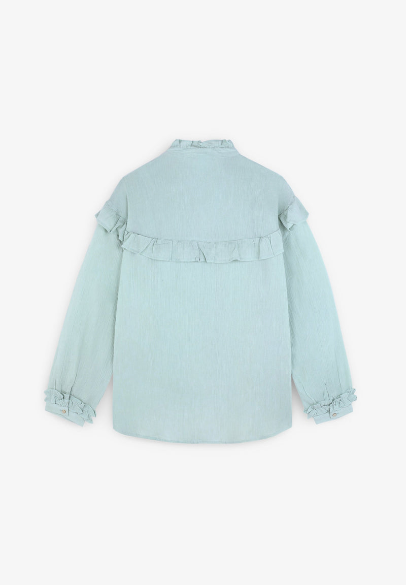 GINGHAM RUFFLED YOKE