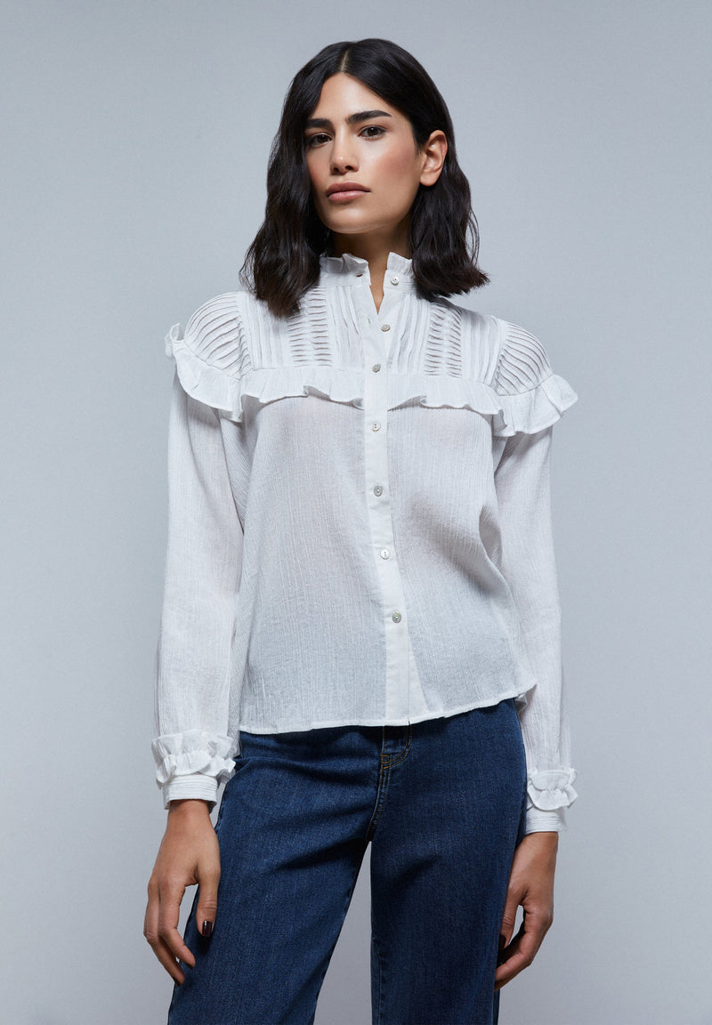 GINGHAM RUFFLED YOKE