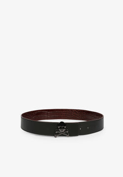 REVERSIBLE BELT WITH SKULL