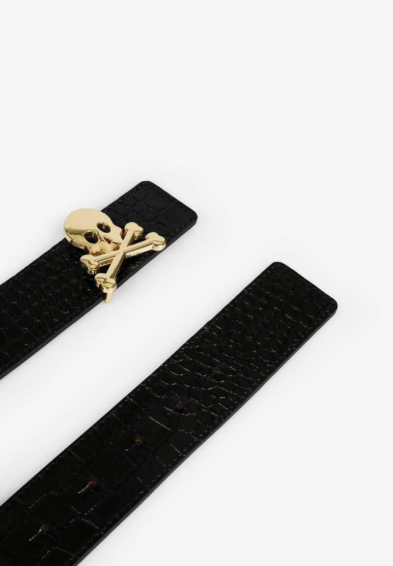 REVERSIBLE BELT WITH SKULL