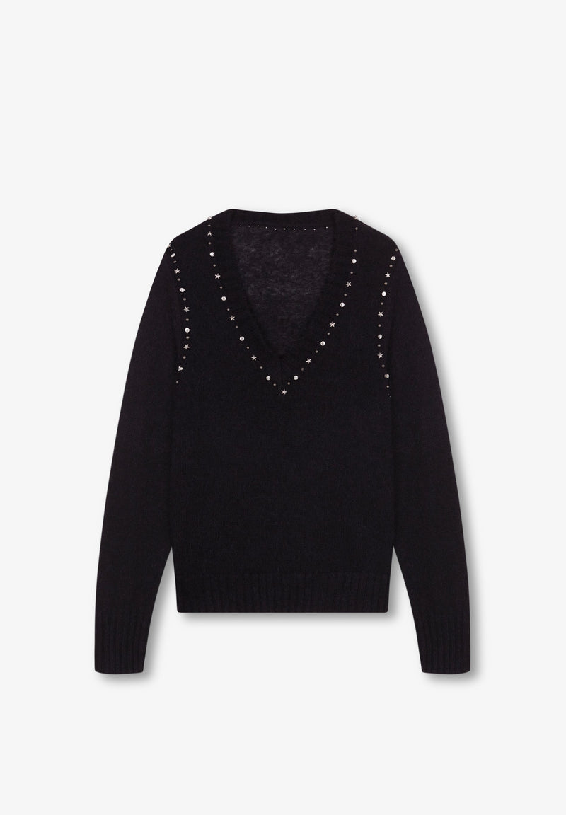 KNIT SWEATER WITH STUDS