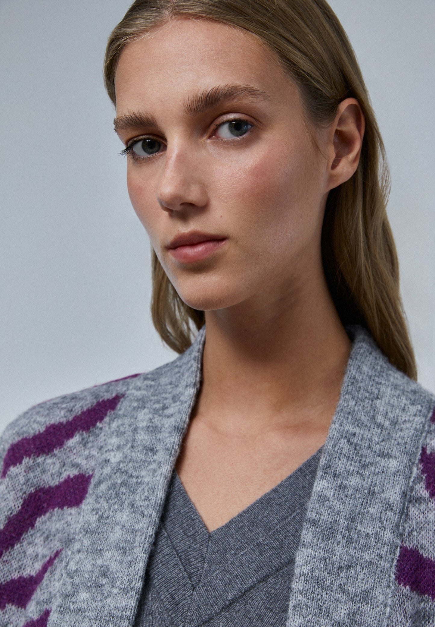 ANIMAL PRINT KNIT CARDIGAN