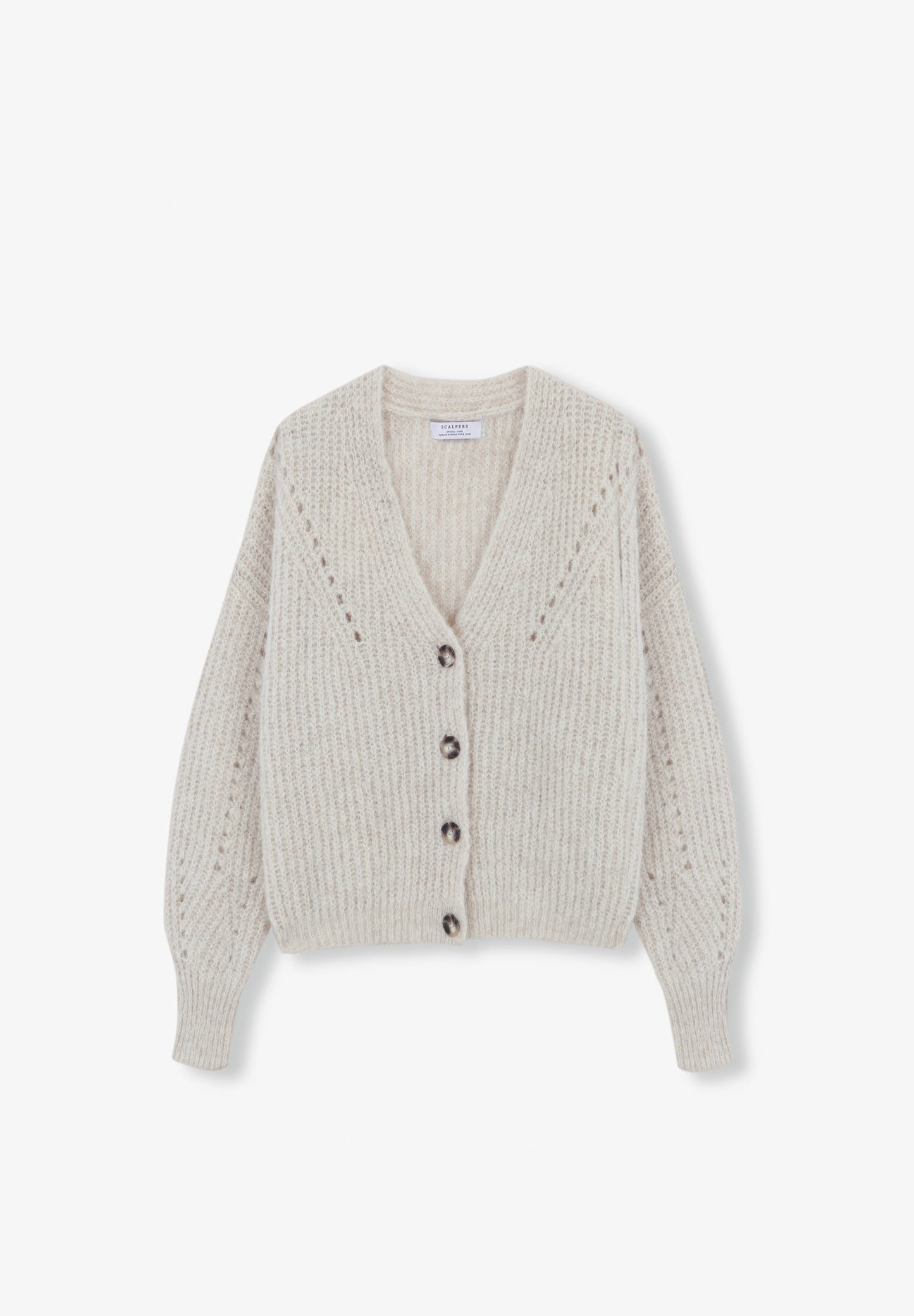RIBBED CARDIGAN WITH DETAILS