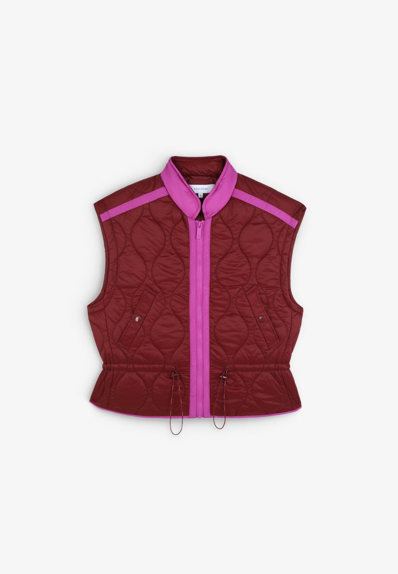 QUILTED WAISTCOAT WITH CONTRAST DETAILS
