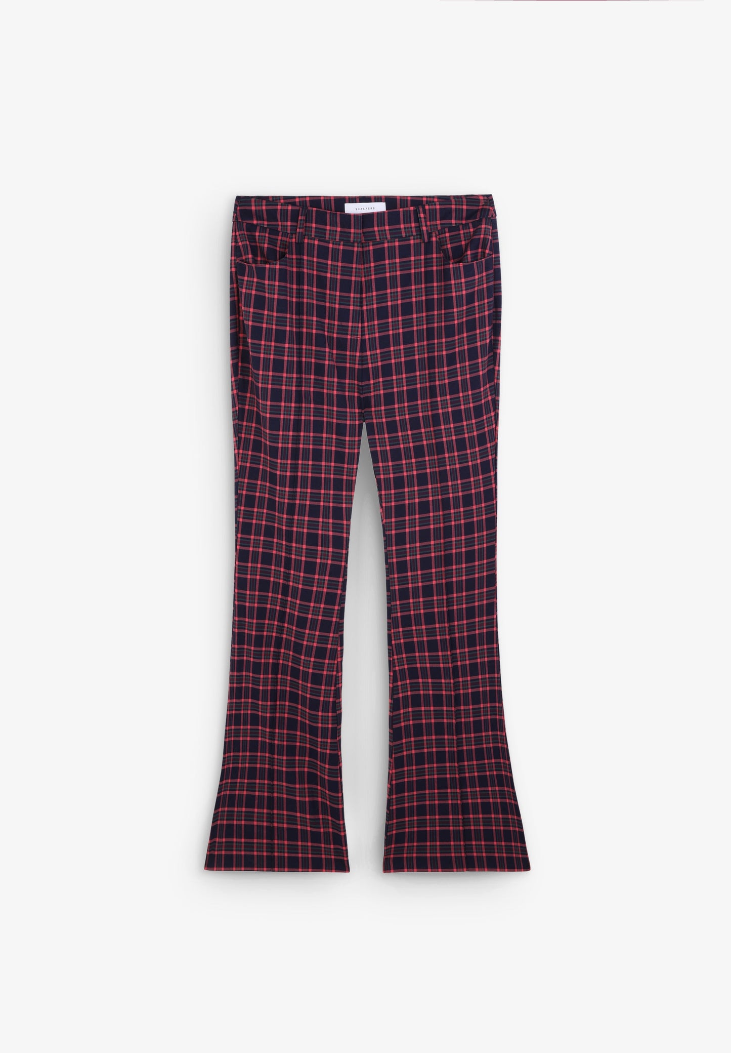 FLARED CHECK TROUSERS