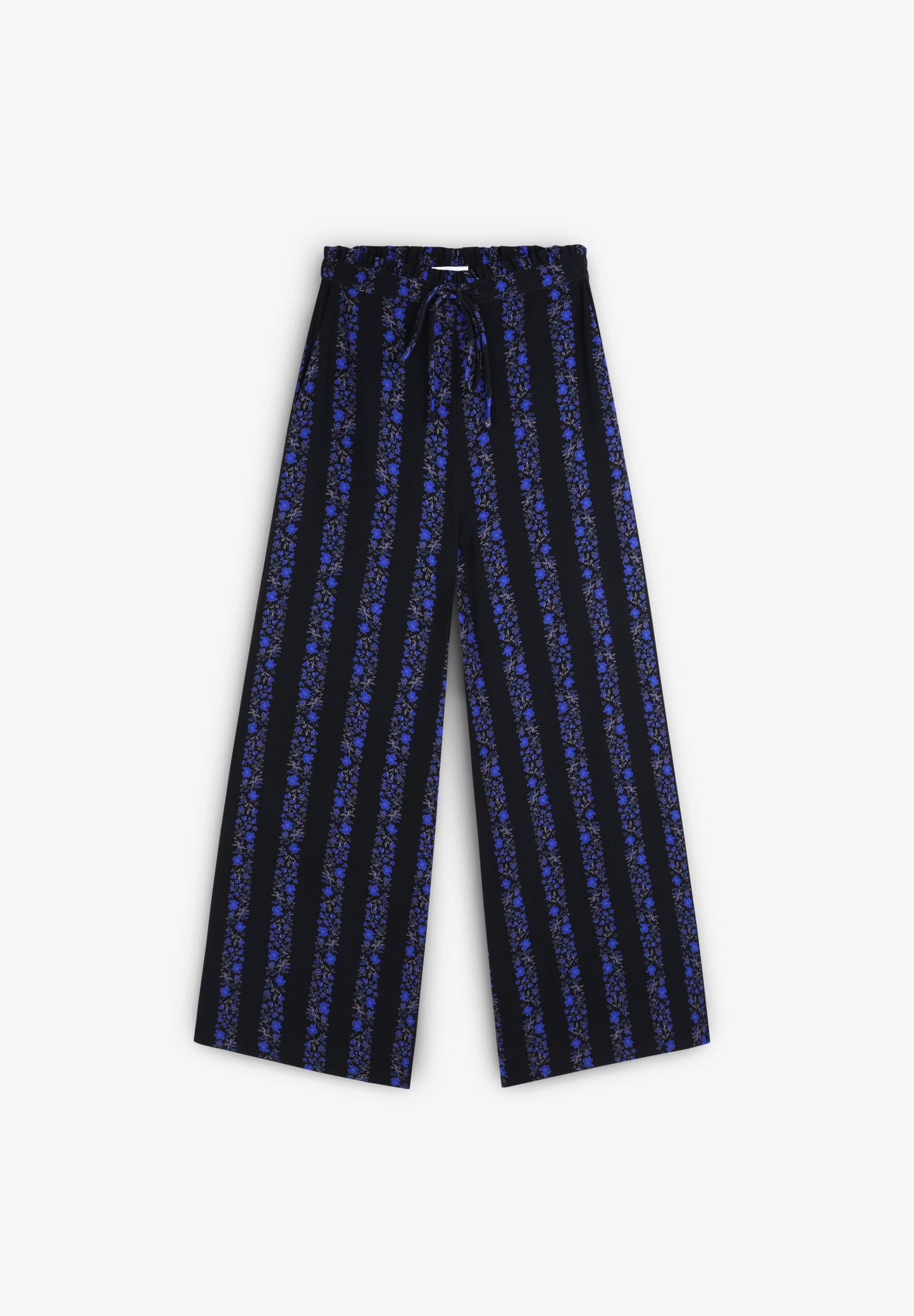 PALAZZO STRIPED FLORAL TROUSERS