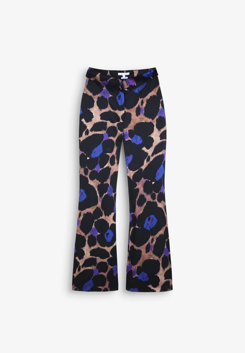 ANIMAL PRINT TROUSERS WITH WAIST DETAIL