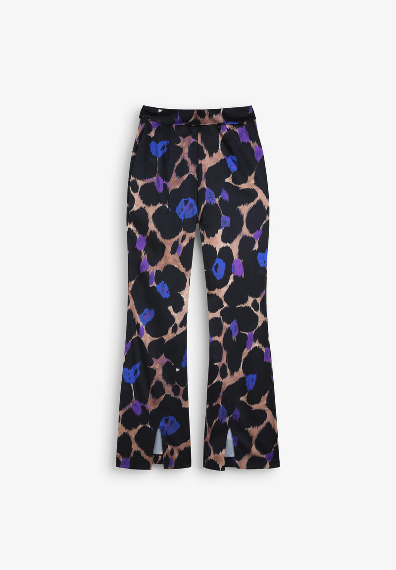 ANIMAL PRINT TROUSERS WITH WAIST DETAIL