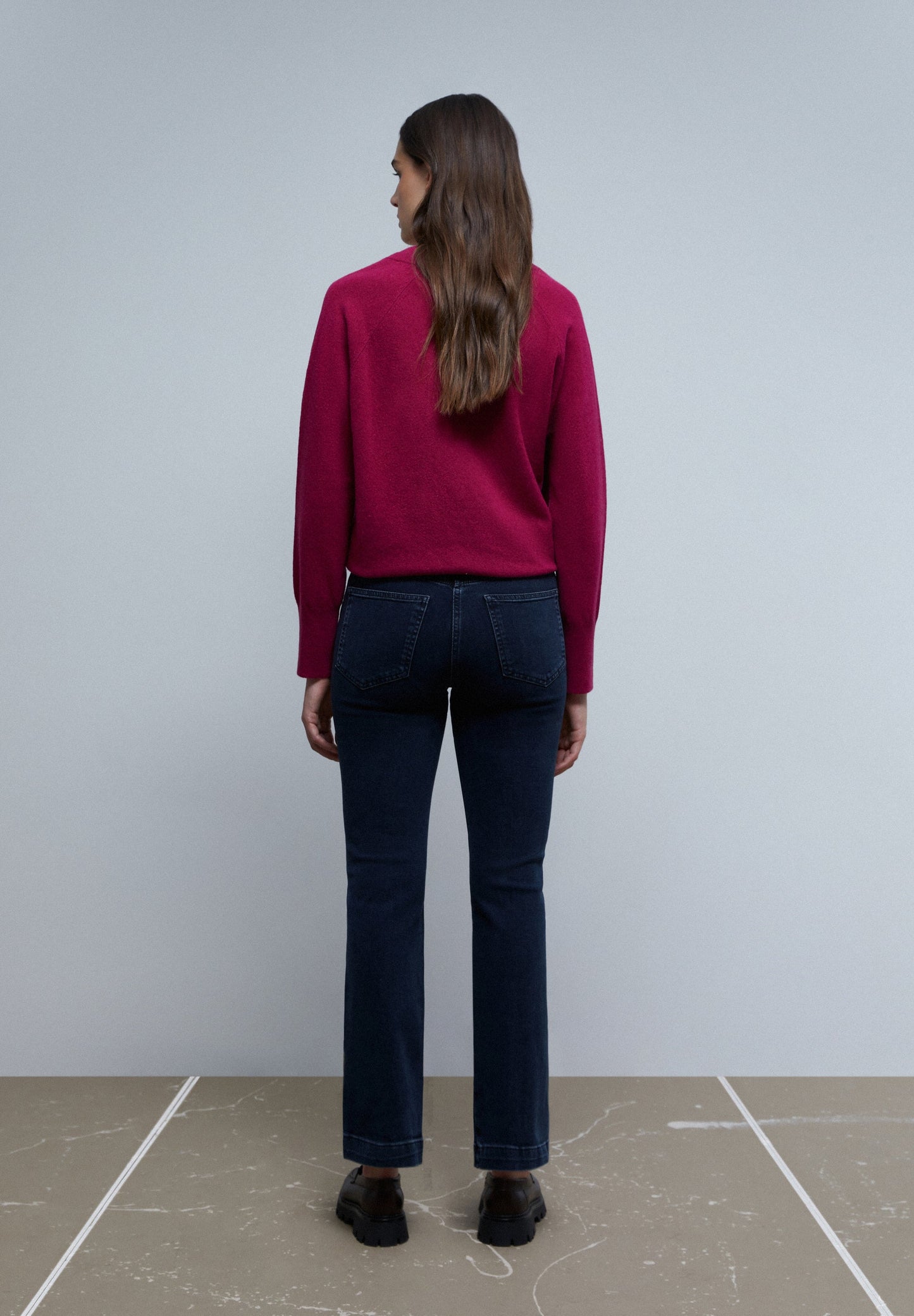 ANKLE FLARED SEAM JEANS