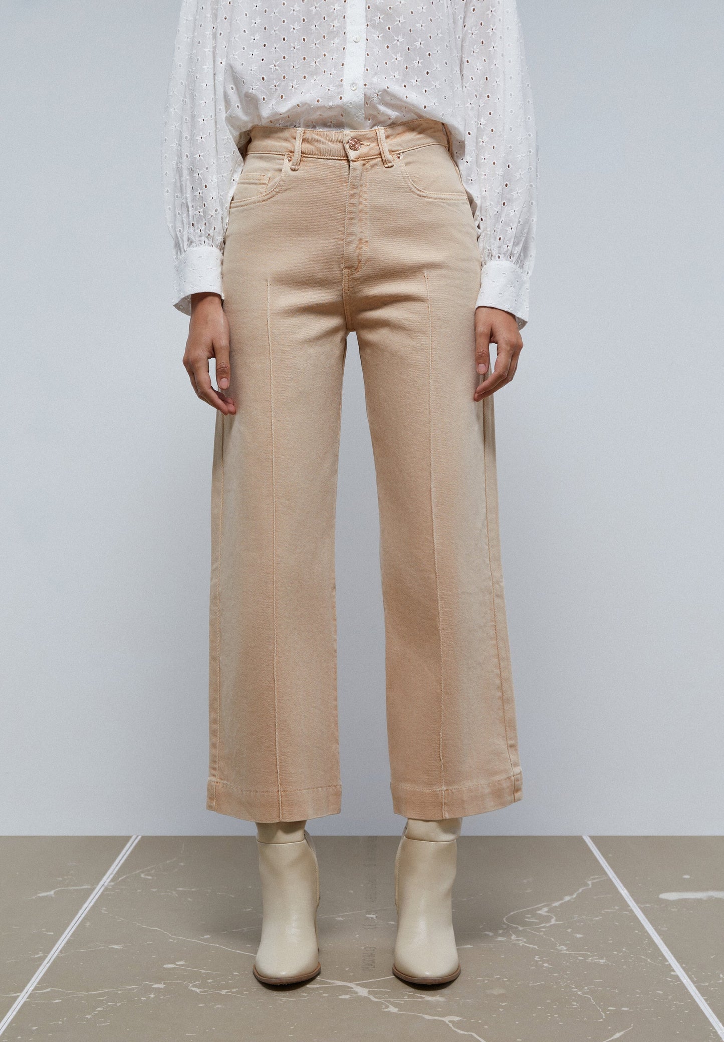 CULOTTE JEANS WITH SEAMS
