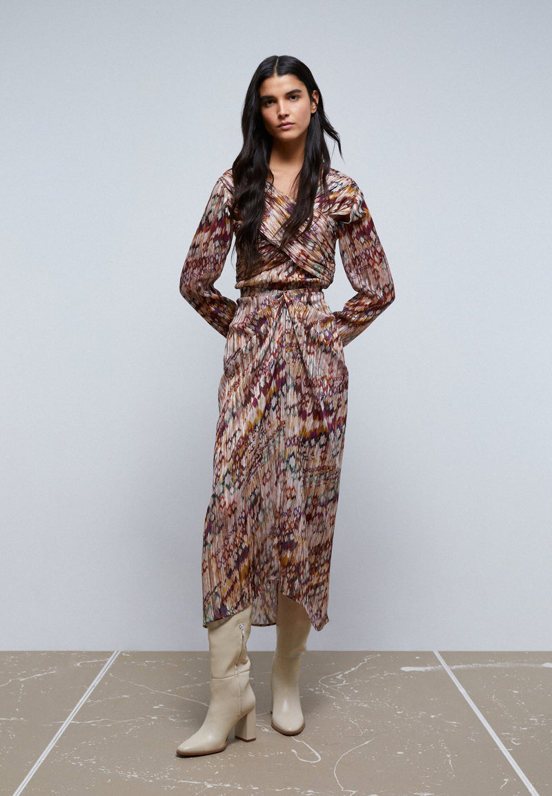 PLEATED MIDI SKIRT