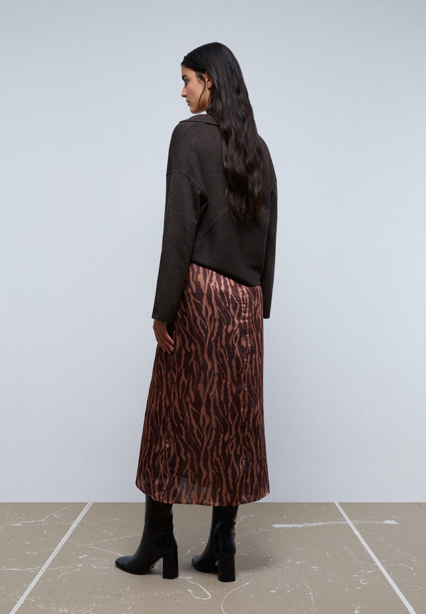 ZEBRA PRINT RUCHED SKIRT