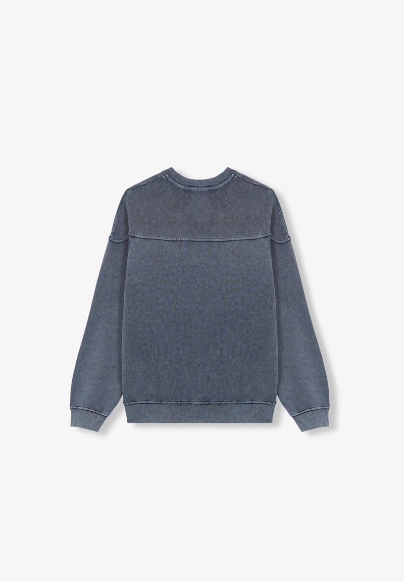 FADED SWEATSHIRT WITH EMBROIDERED LOGO