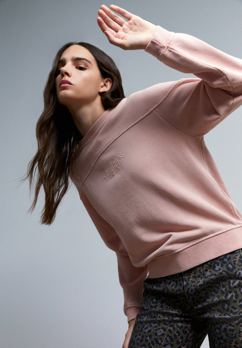FADED SWEATSHIRT WITH EMBROIDERED LOGO