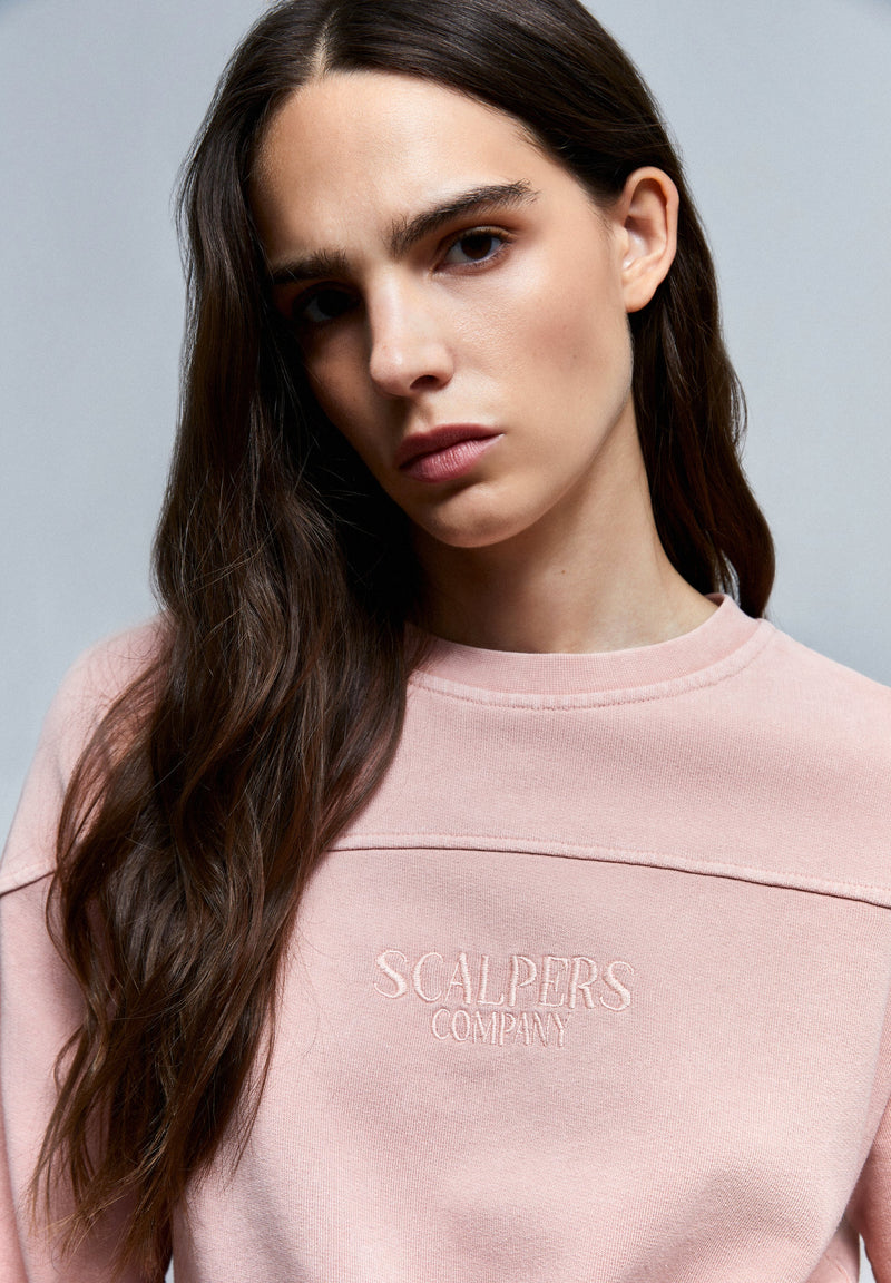 FADED SWEATSHIRT WITH EMBROIDERED LOGO