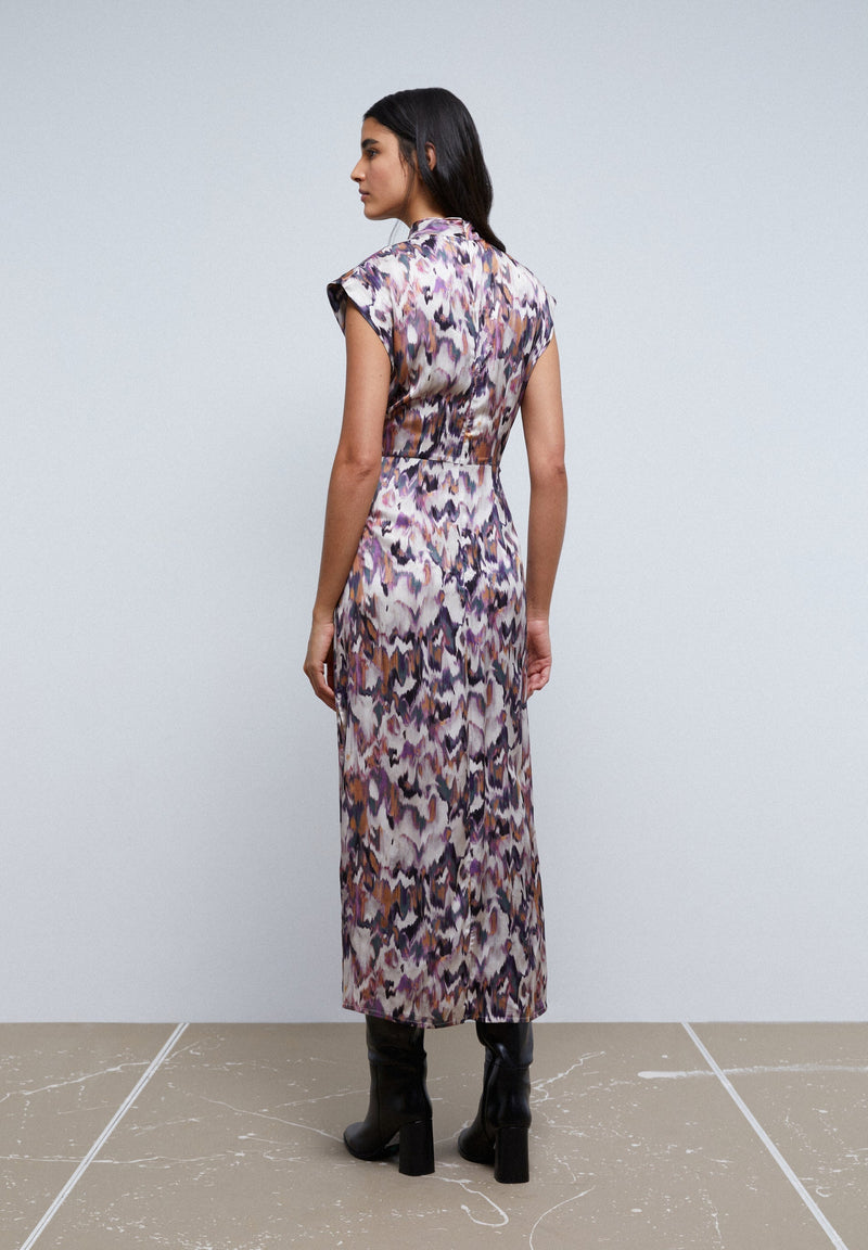 PRINT DRESS WITH KNOT ON THE NECKLINE