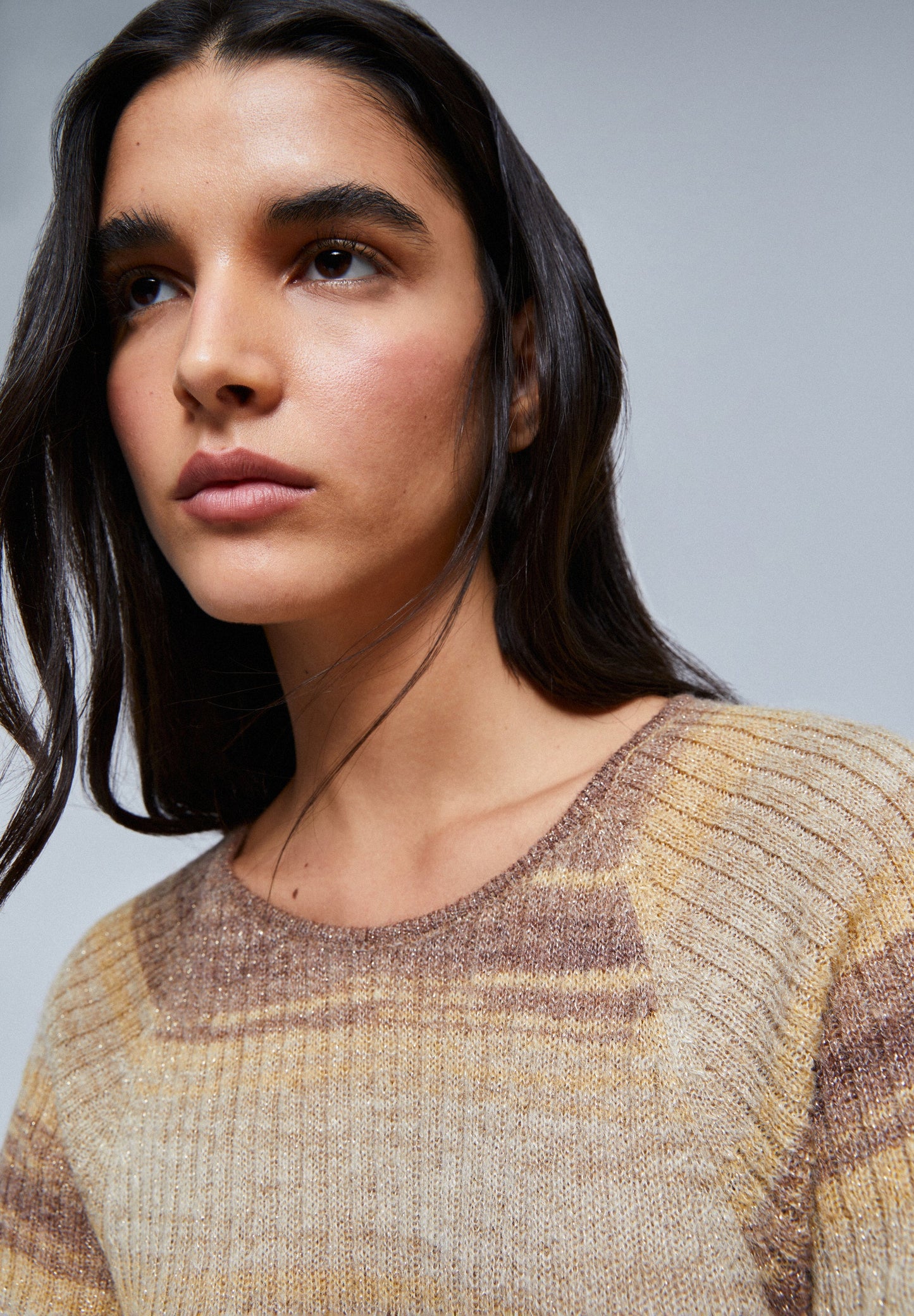 KNITTED MIDI DRESS WITH STRIPES