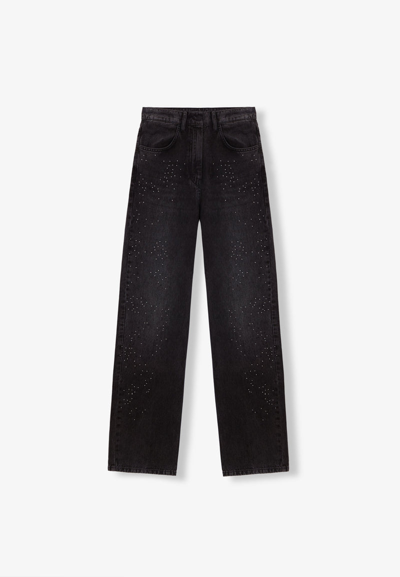 WIDE LEG JEANS WITH GLITTER