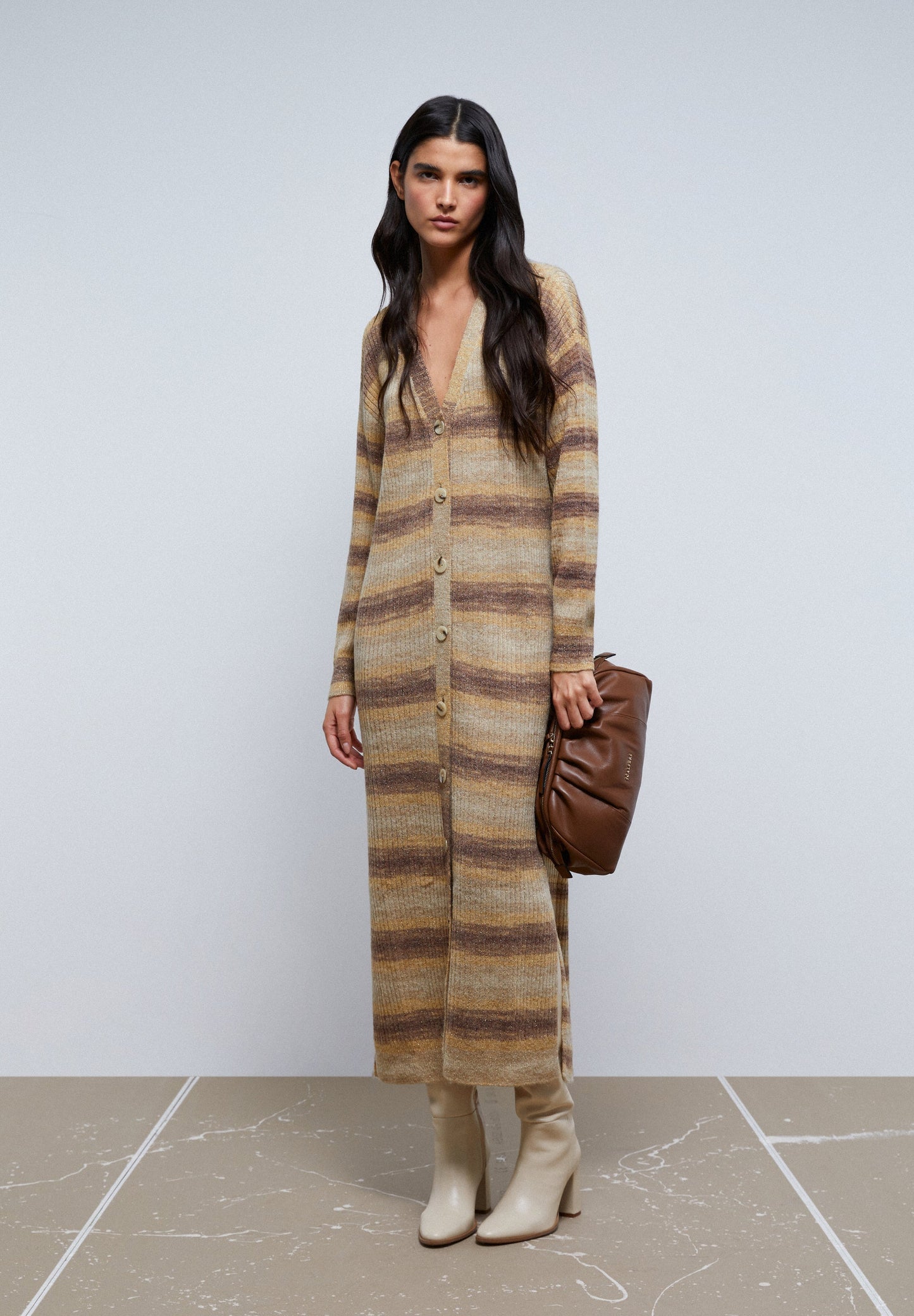 STRIPED KNIT CARDIGAN