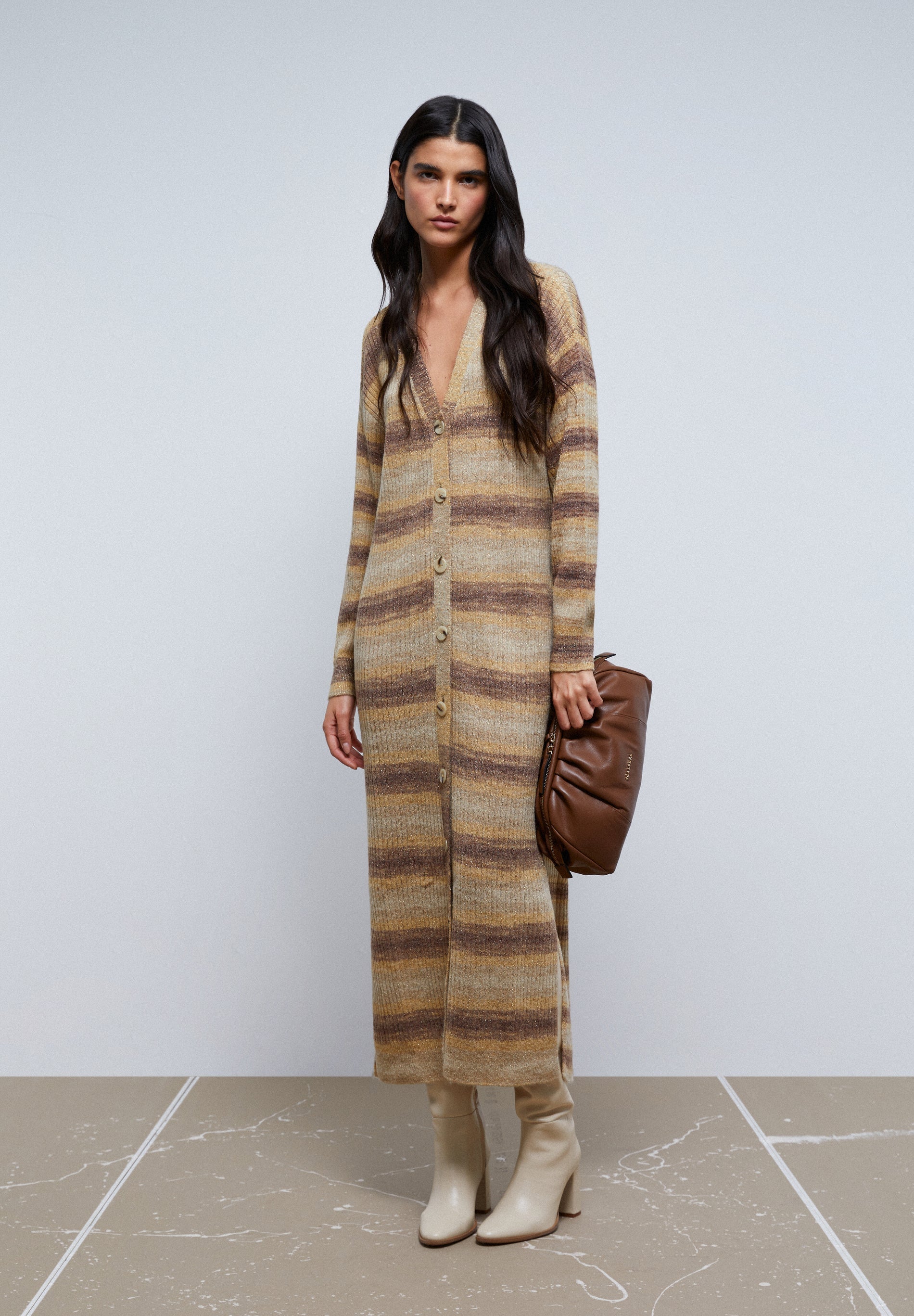 STRIPED KNIT CARDIGAN