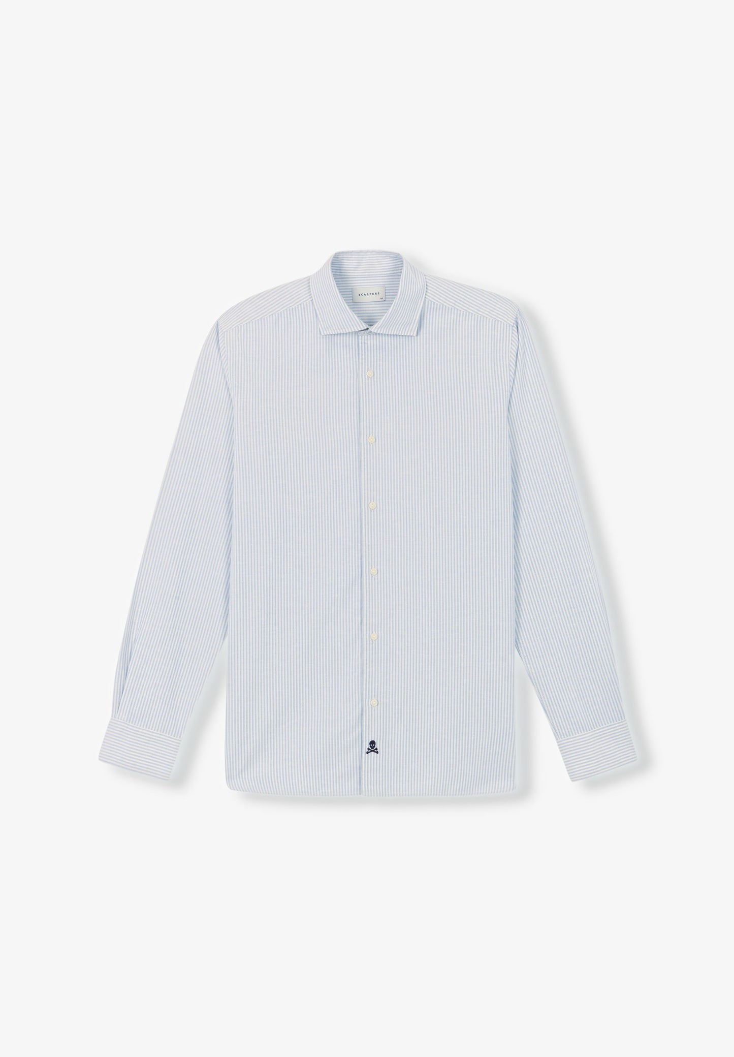 STRIPED SHIRT WITH SKULL AND PLACKET