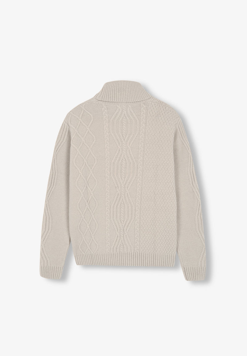 MERINO WOOL TURN-DOWN COLLAR JUMPER