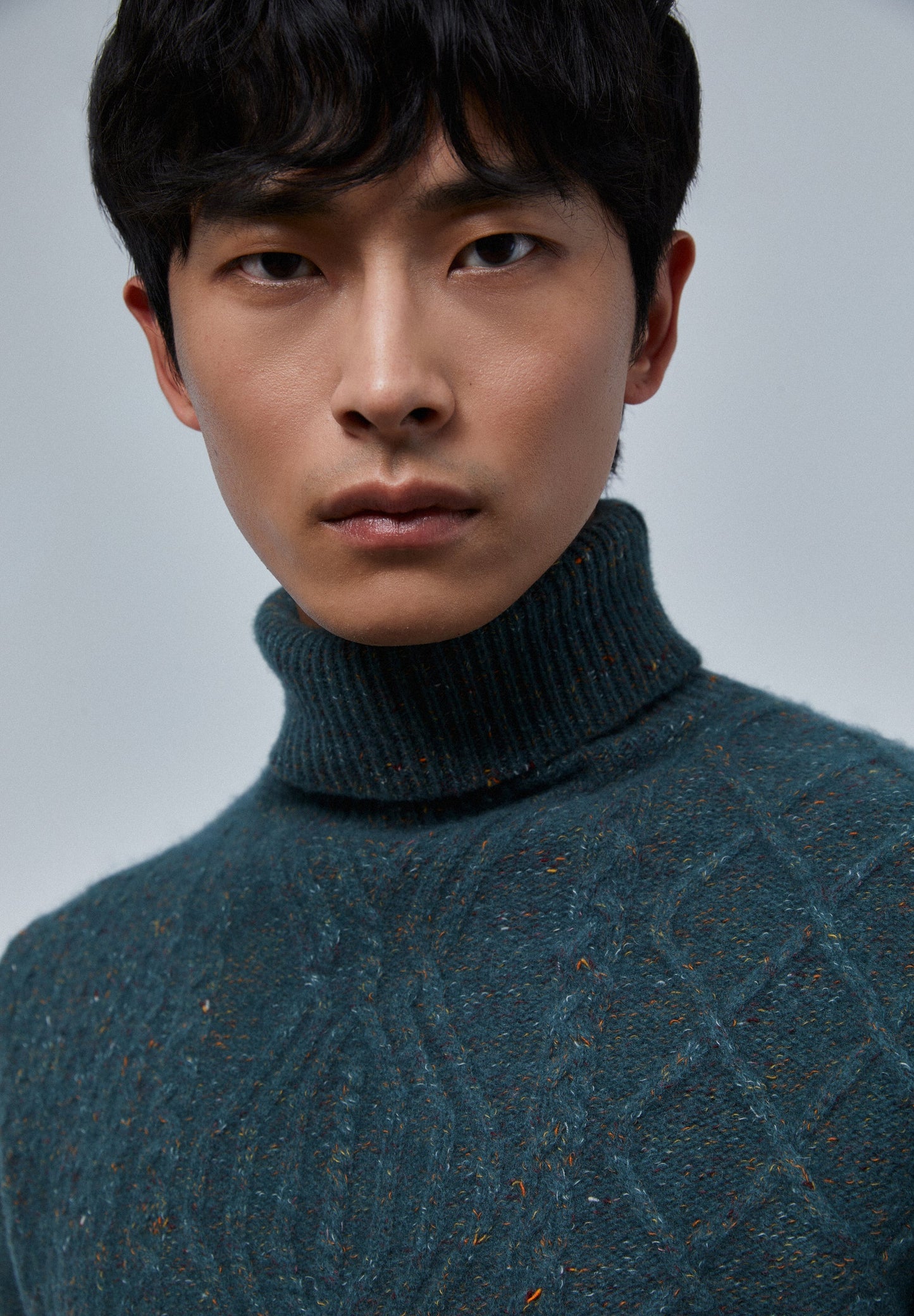 MERINO WOOL TURN-DOWN COLLAR SWEATER