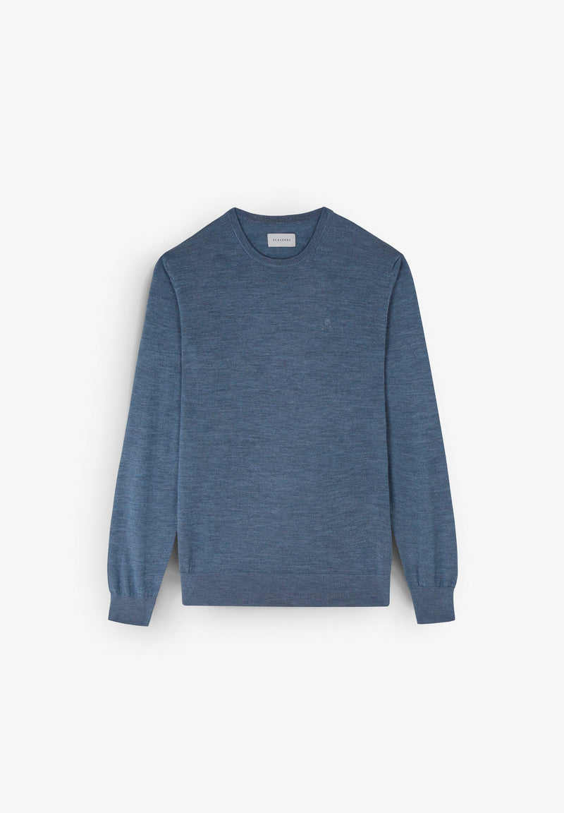 ROUND NECK SWEATER WITH SKULL