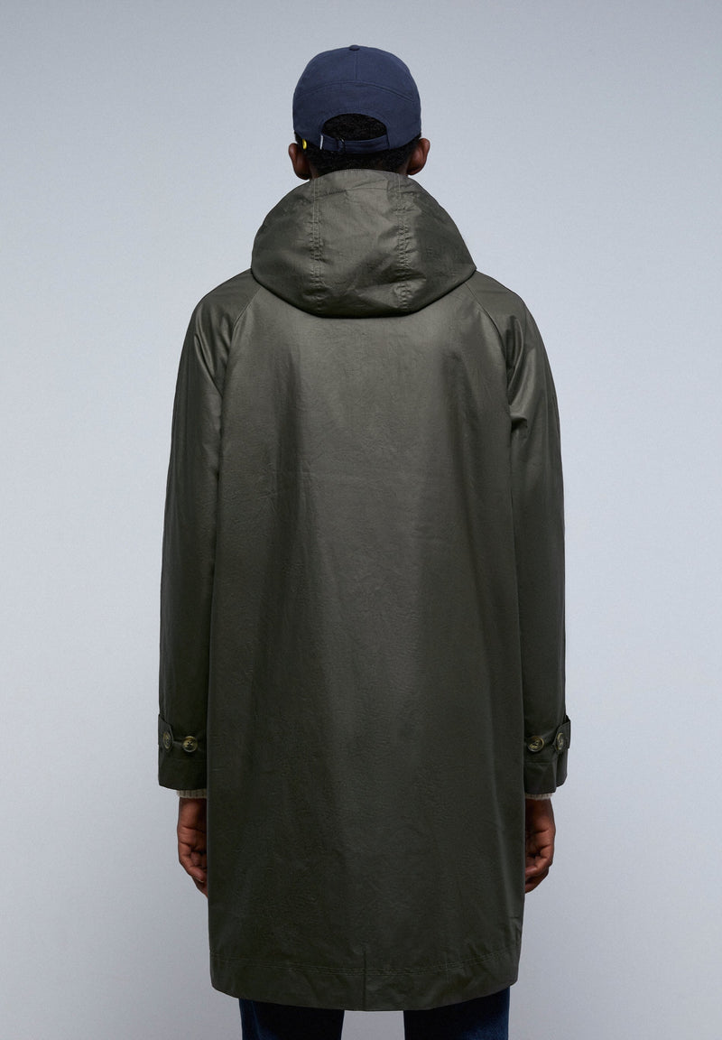 WAXED PARKA WITH COLLAR DETAIL