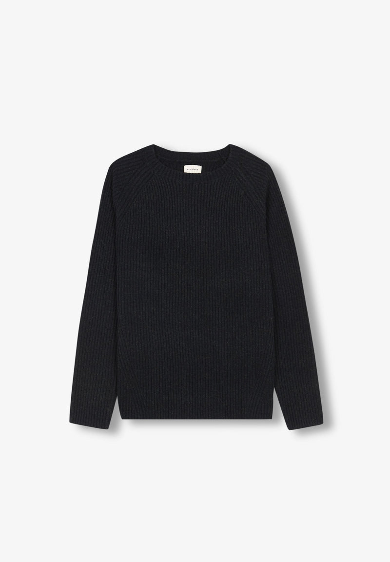 RIBBED SWEATER WITH RAGLAN SLEEVES