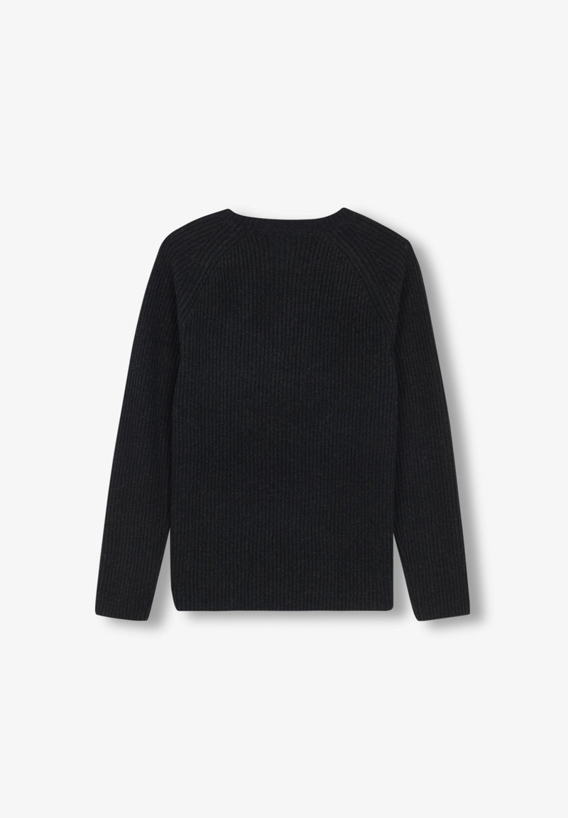RIBBED SWEATER WITH RAGLAN SLEEVES