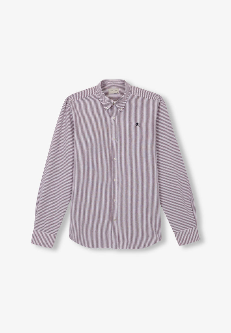 OXFORD SHIRT WITH CONTRAST SKULL PRINT