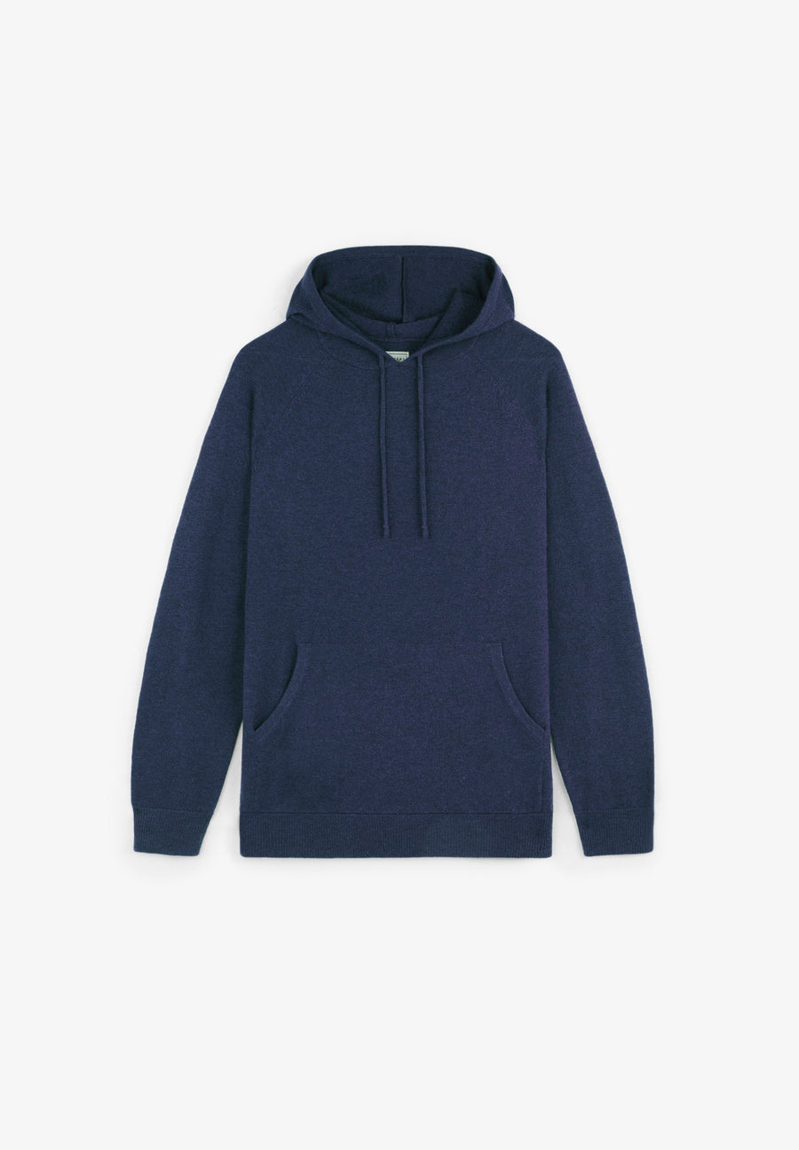 MERINO WOOL SWEATER WITH HOOD
