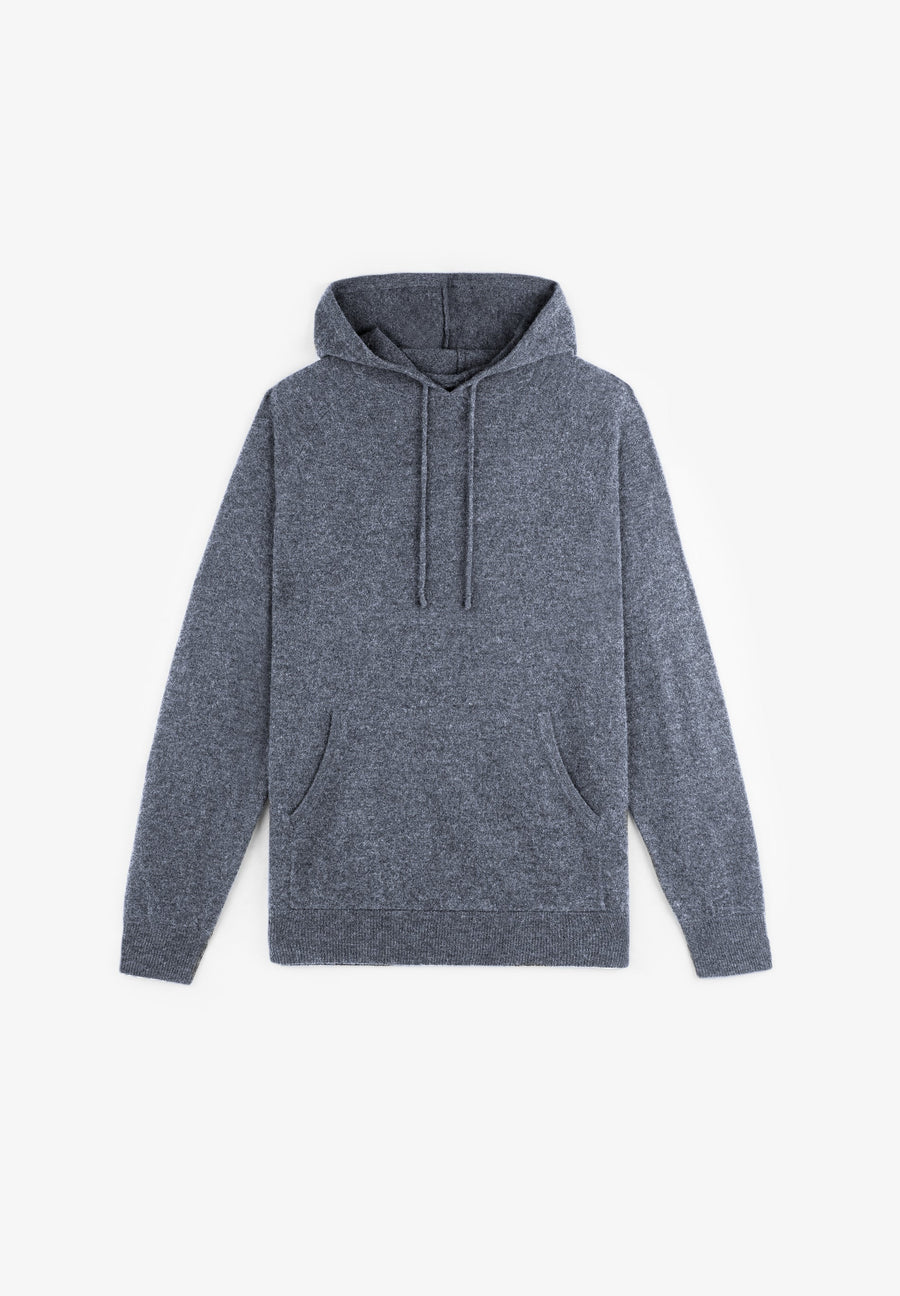 MERINO WOOL SWEATER WITH HOOD