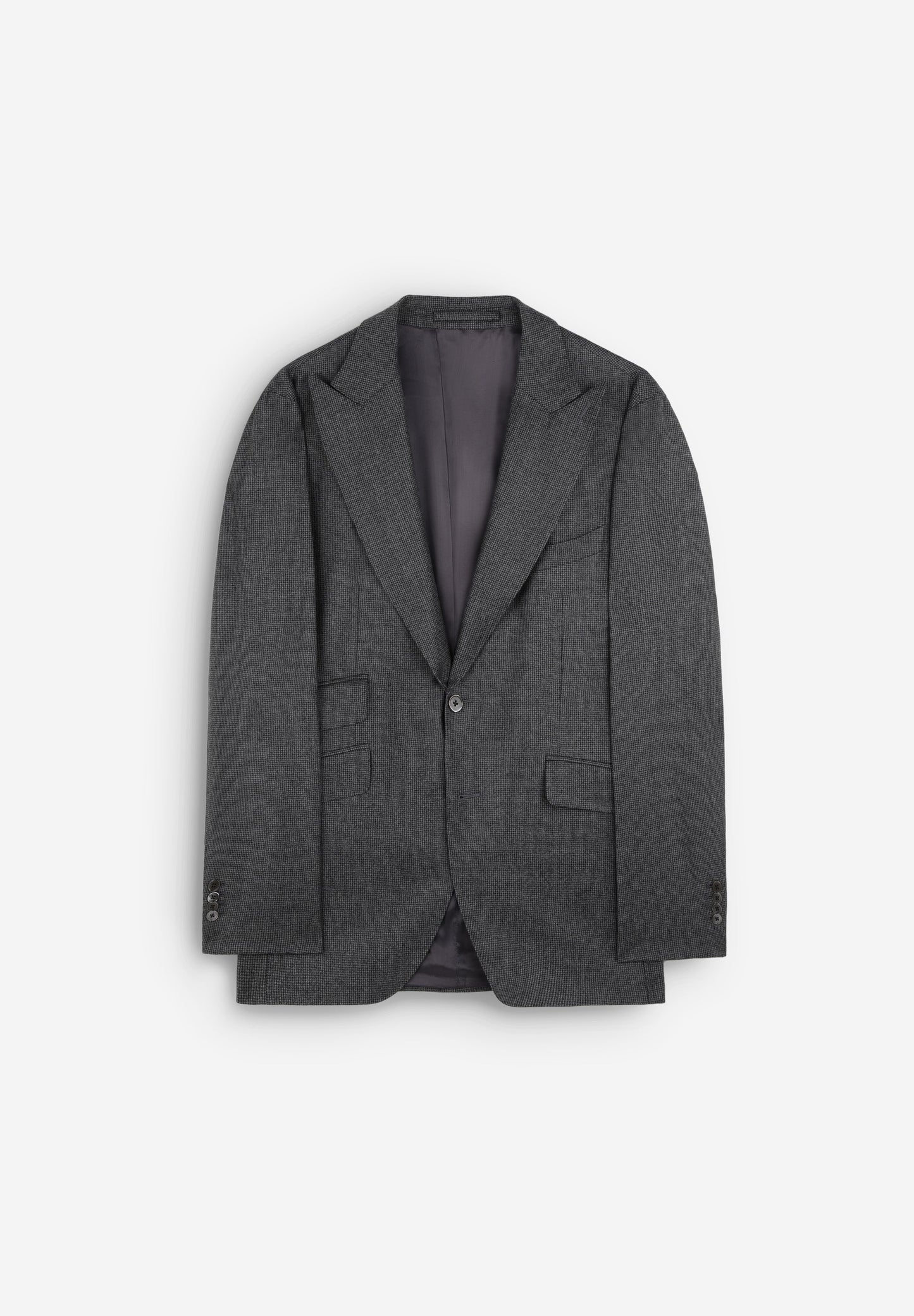 PEAKED LAPEL PREMIUM GREY CHECK SUIT