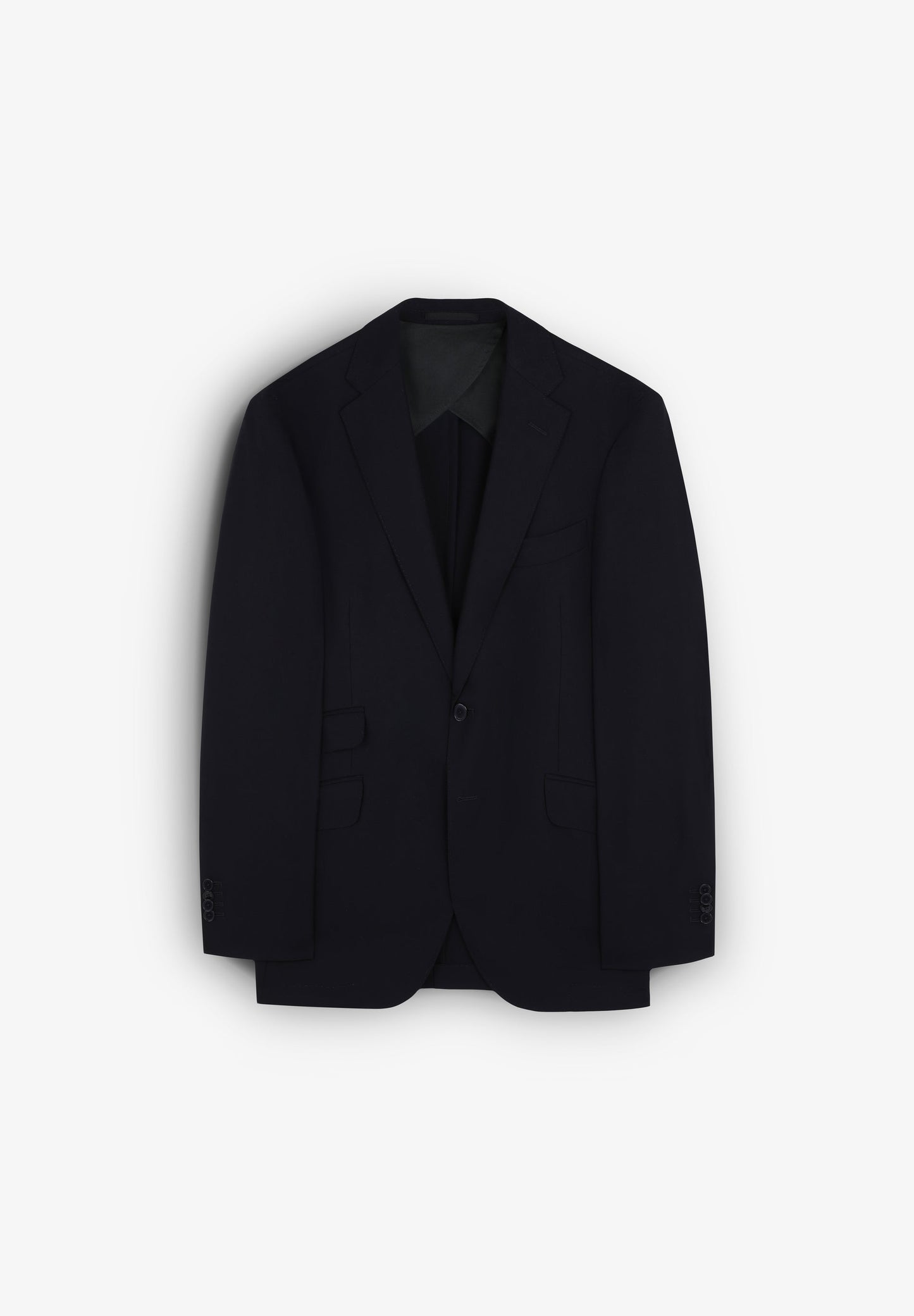 NAVY BLUE WOOL STRUCTURED SUIT