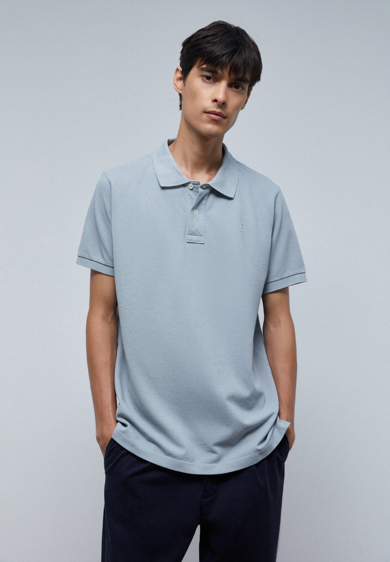 BASIC POLO SHIRT WITH SKULL DETAIL