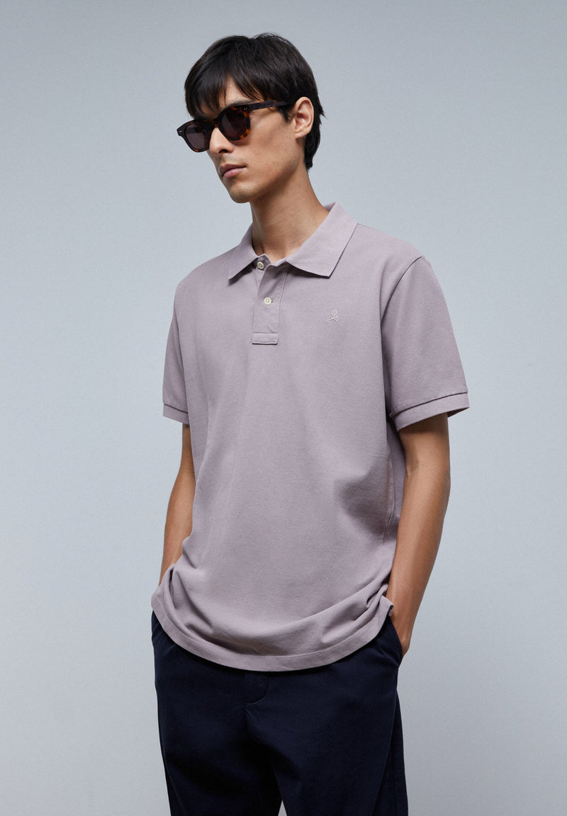 BASIC POLO SHIRT WITH SKULL DETAIL
