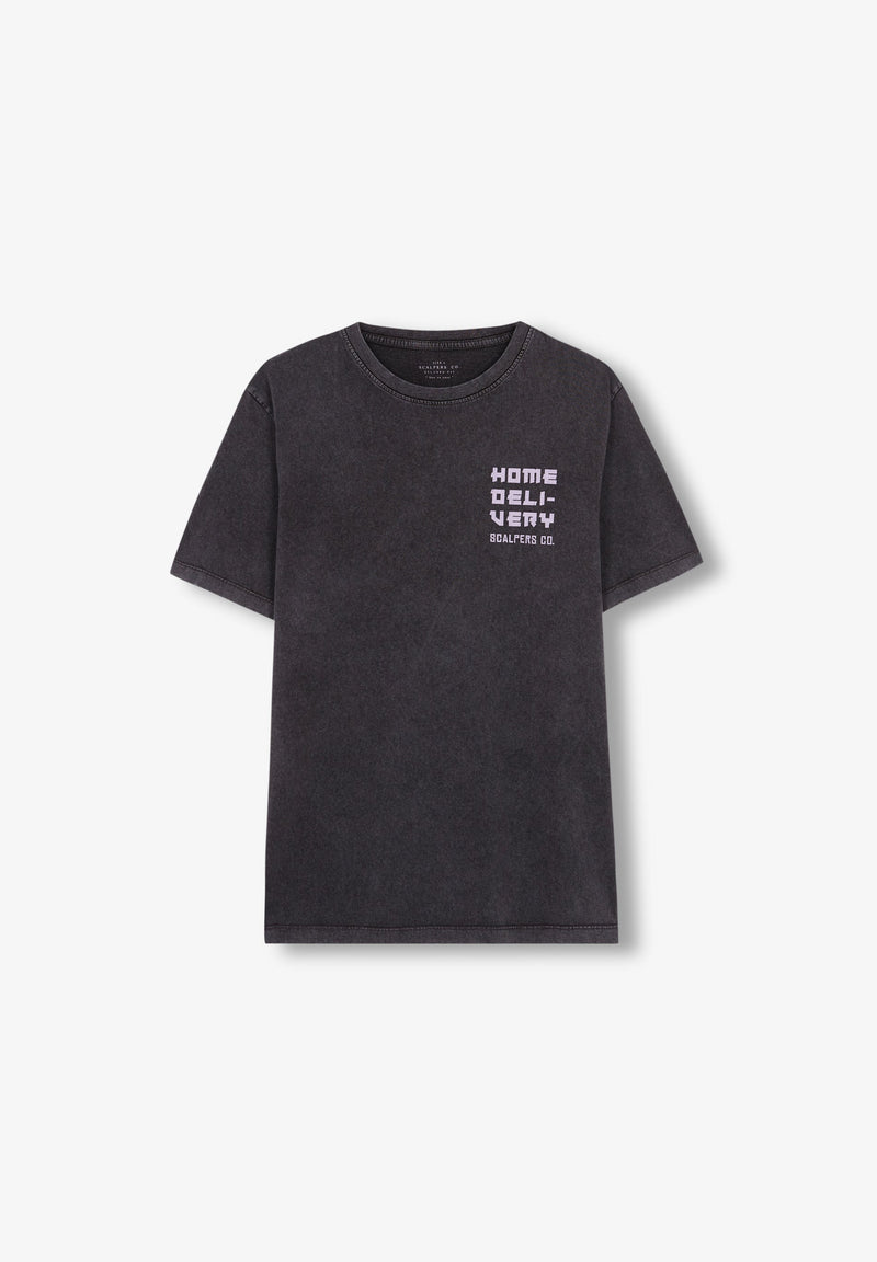 FADED T-SHIRT WITH CONTRAST PRINT