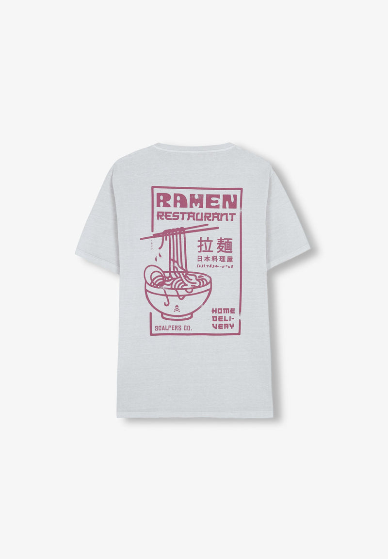 FADED T-SHIRT WITH CONTRAST PRINT