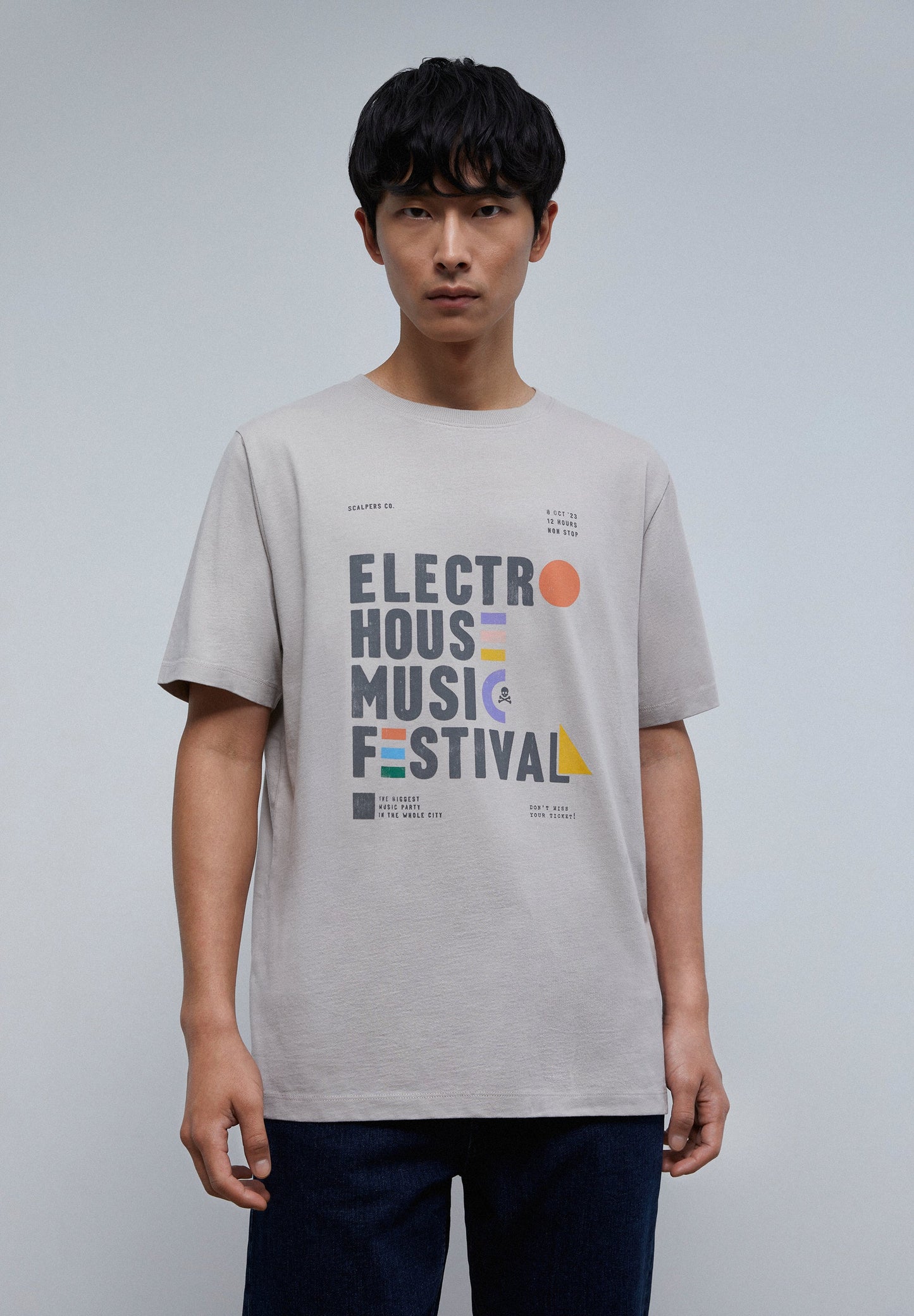 FADED FESTIVAL T-SHIRT WITH FRONT PRINT