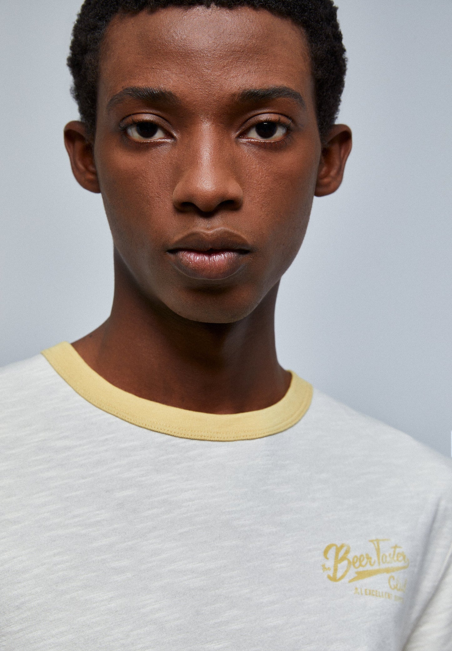 CONTRAST SLUB KNIT T-SHIRT