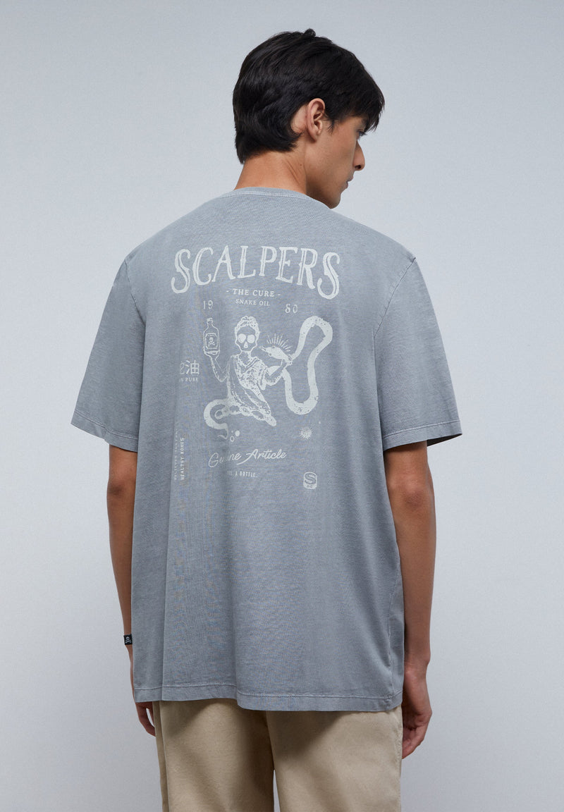 FADED T-SHIRT WITH BACK PRINT
