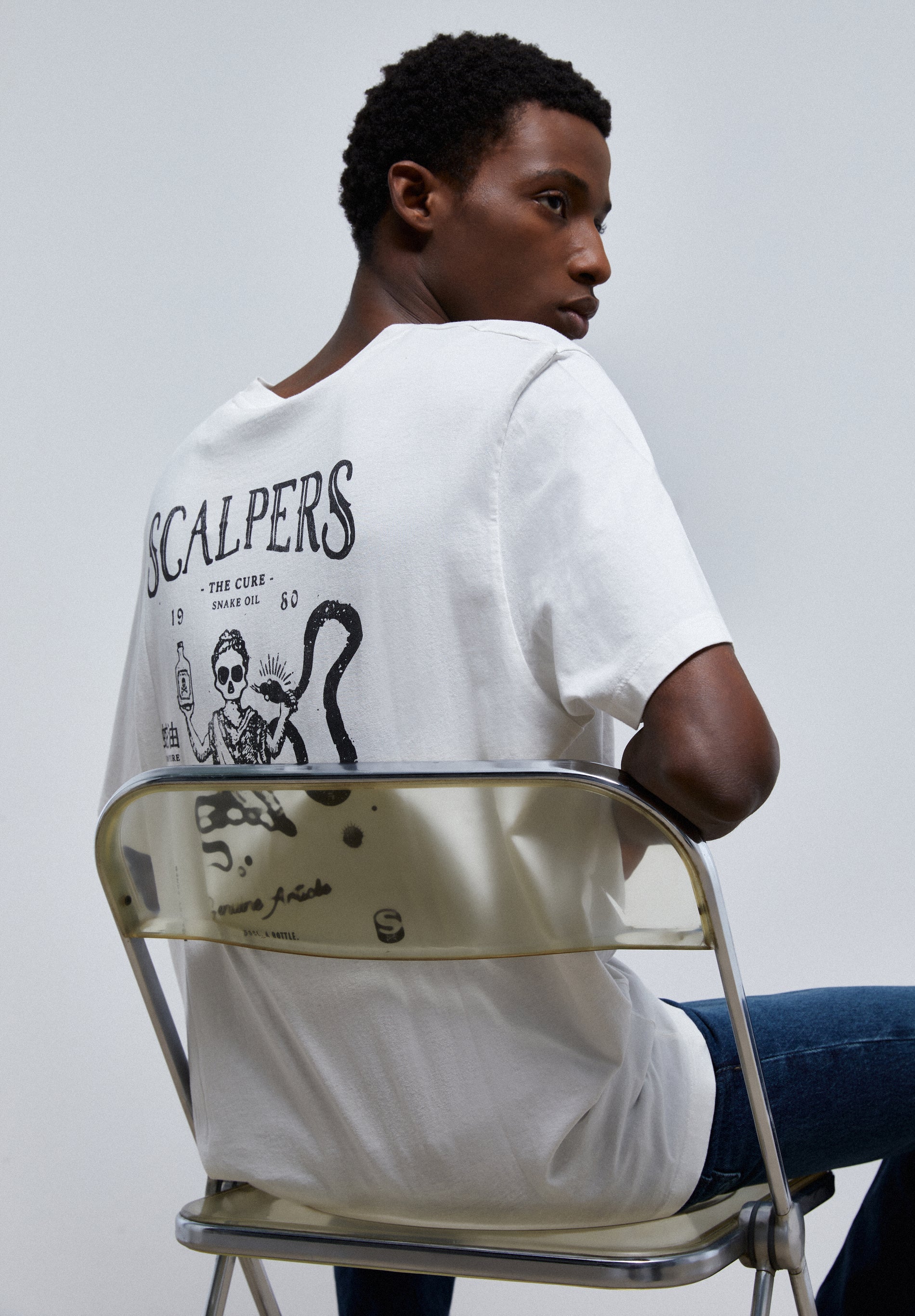 FADED T-SHIRT WITH BACK PRINT