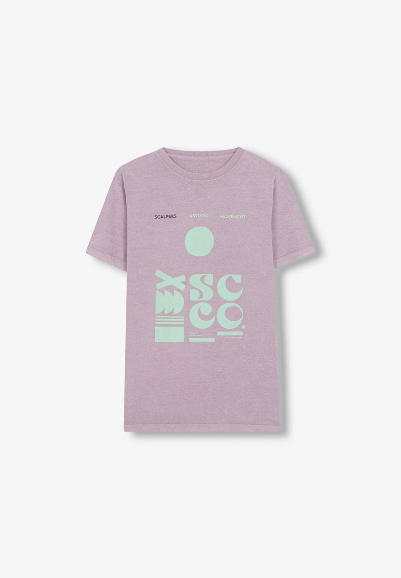FADED T-SHIRT WITH FRONT PRINT