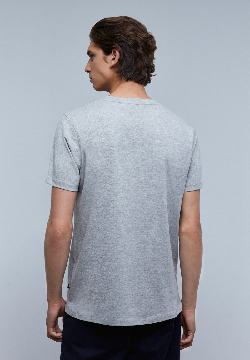 T-SHIRT WITH FRONT FLOCKED LOGO