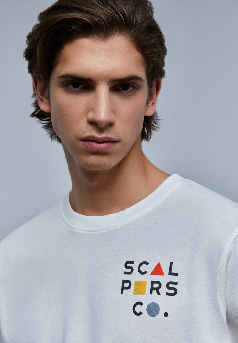 T-SHIRT WITH FRONT FLOCKED LOGO