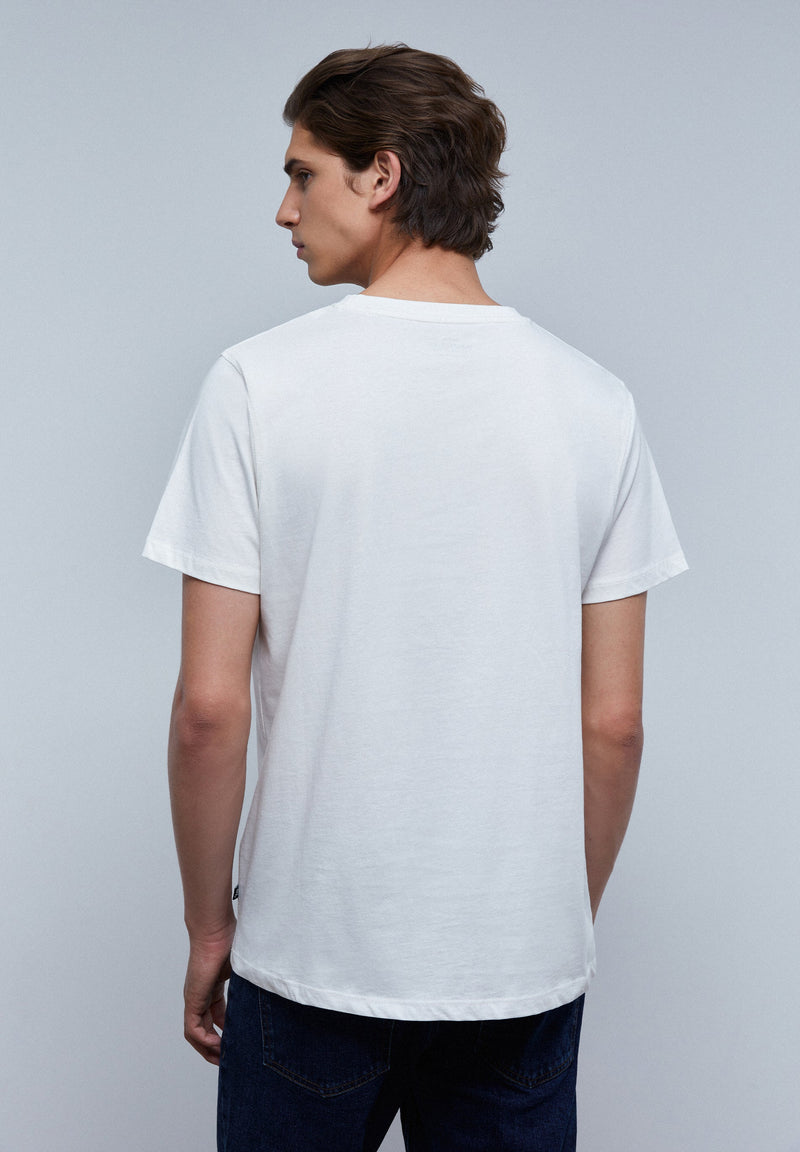 T-SHIRT WITH FRONT FLOCKED LOGO